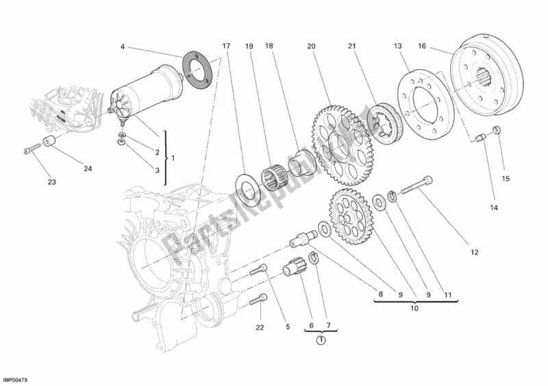 Todas las partes para Motor De Arranque de Ducati Multistrada 1100 USA 2009